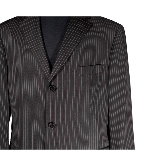 Hugo Boss Mens Suit 2 Piece Gray Pink Striped Wool Blazer Jacket 42S Pants 36x30 - Picture 7 of 16